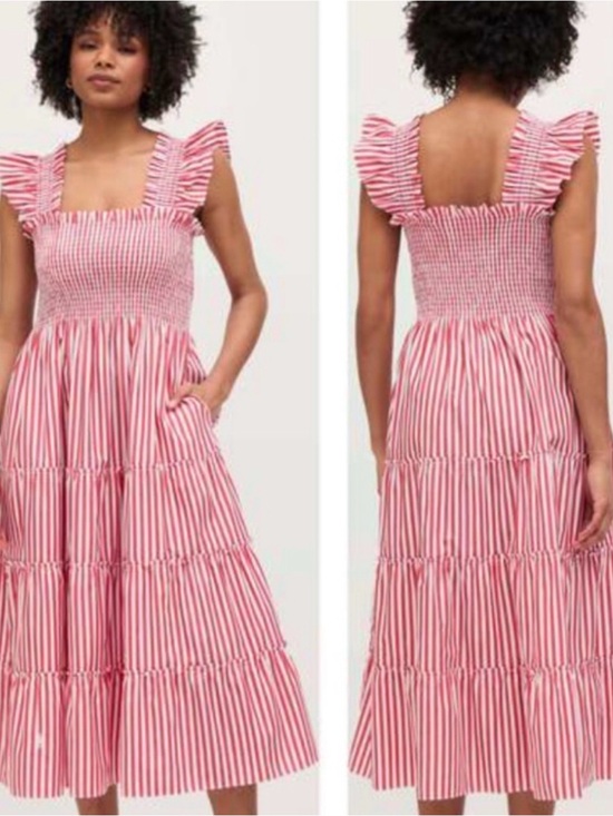 Hill House Dresses & Skirts - Hill House Red Striped Ellie Nap Dress - size large